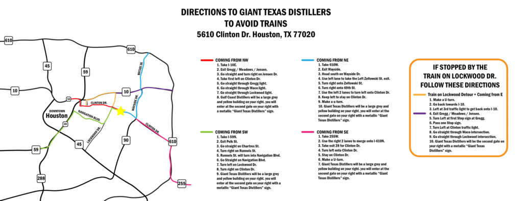 Directions to Distillery Map