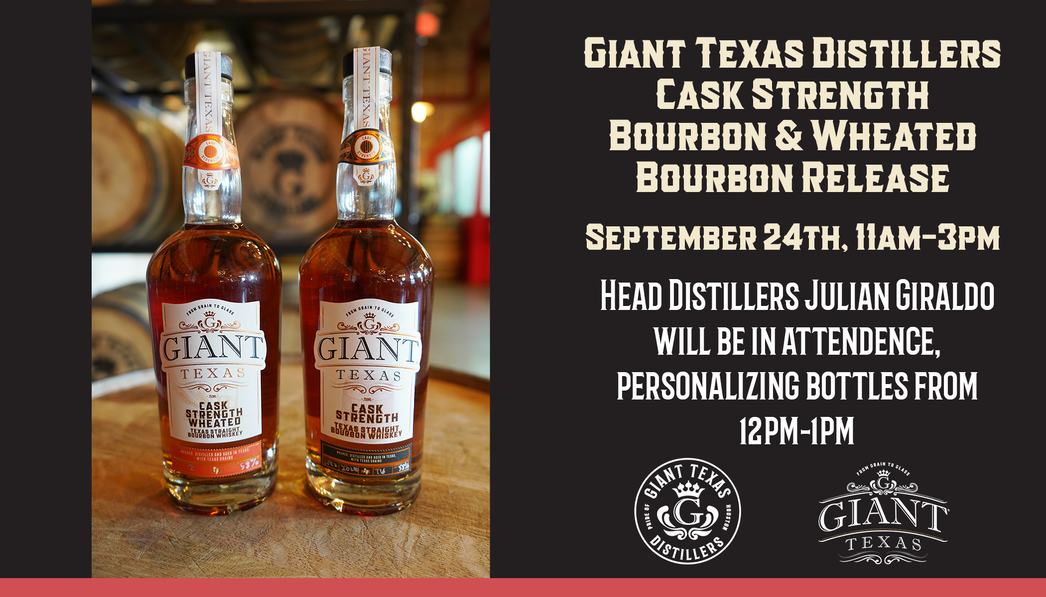 Giant Texas Cask Strength Bourbon and Wheated Bourbon Release